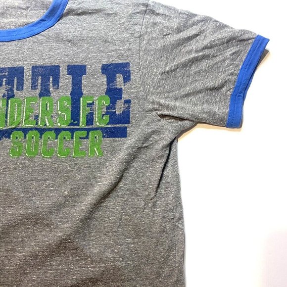 Adidas Seattle Sounders FC soccer MLS t-shirt Gray & lime Green size medium - Picture 5 of 6